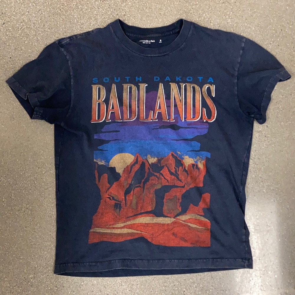 🏜👕 Abercrombie & Fitch South Dakota Badlands T-Shirt Sz Med 100% Cotton 👕🦂